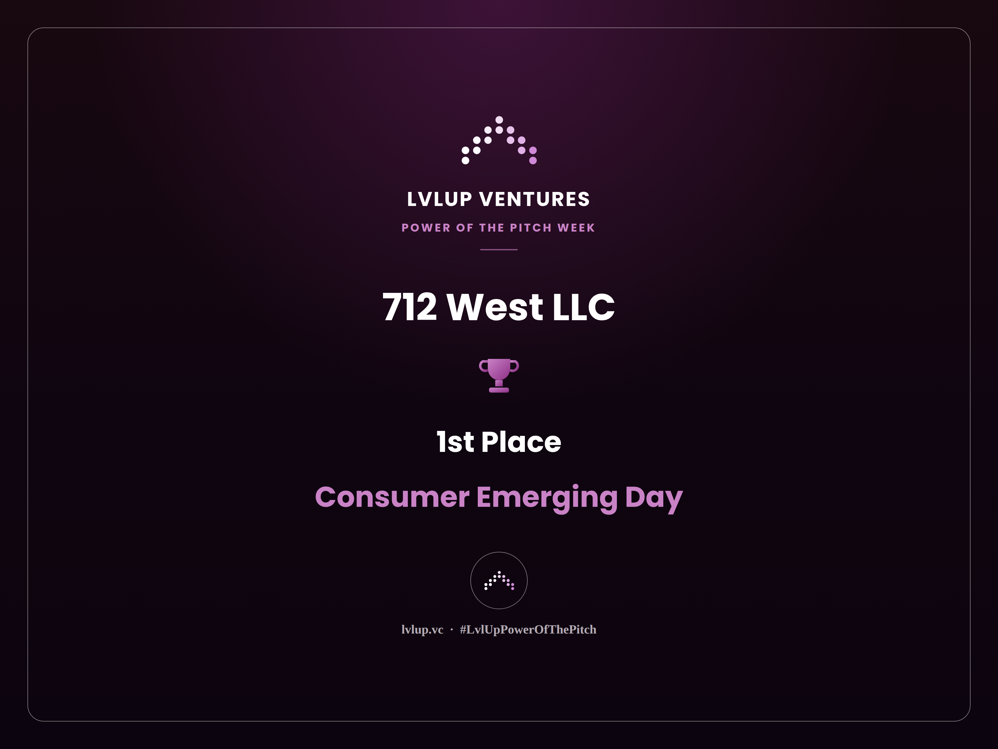 712 West Wins 1st Place at Power of the Pitch