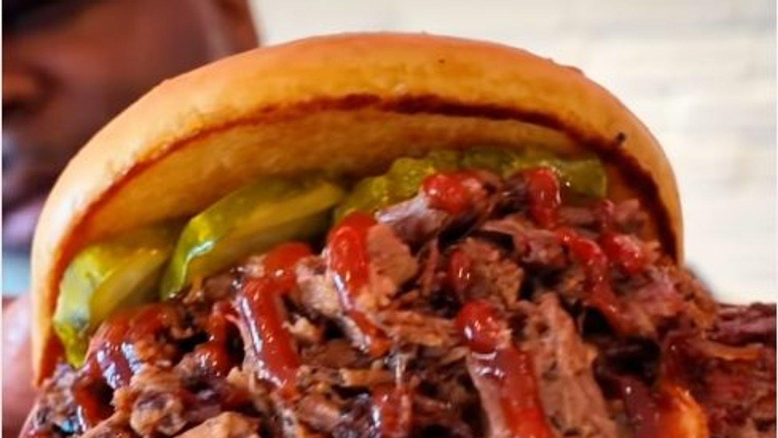 Smash City Burgers & Hotdogs' Smash Burger with gouda cheese and brisket in Houston.