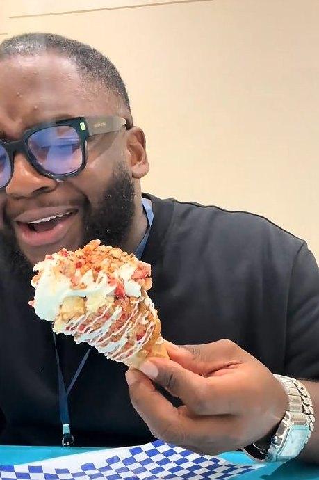 Texas Pecan Praline Cheesecake Cone at Cone'd