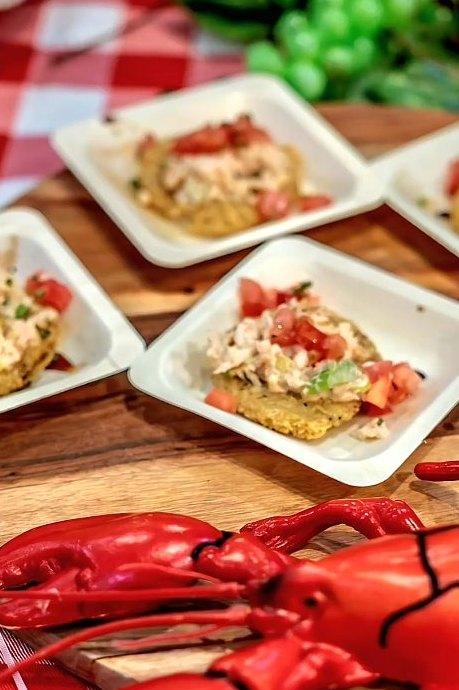 Fried Green Tomato Lobster Bruschetta at Lobster Lounge